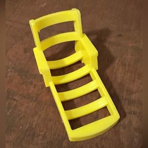 Vintage, Fisher Price little people, play family, yellow patio lounge chair